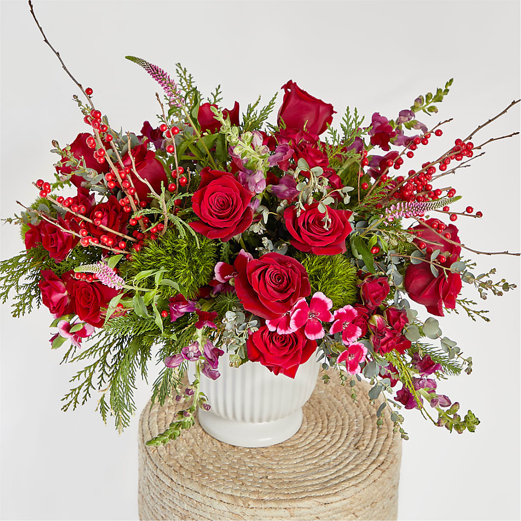 Big Red Bow Bouquet –  Catta Flowers Llc, Kennedale TX