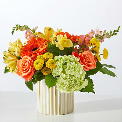 Autumn Sunshine Bouquet with Ivory Vase –  Catta Flowers Llc, Kennedale TX