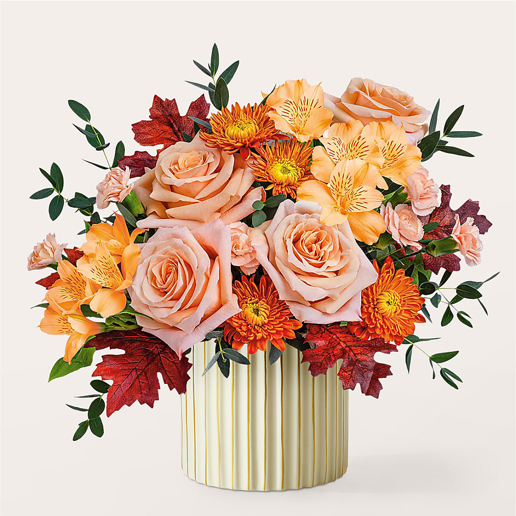 Spiced Latte Bouquet with Ivory Vase –  Catta Flowers Llc, Kennedale TX