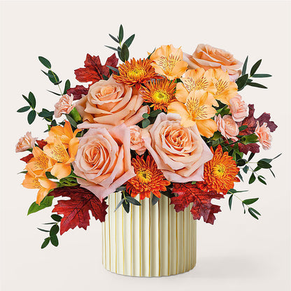 Spiced Latte Bouquet with Ivory Vase –  Catta Flowers Llc, Kennedale TX