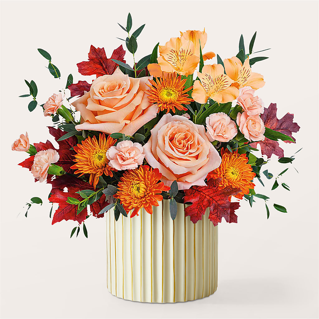 Spiced Latte Bouquet with Ivory Vase –  Catta Flowers Llc, Kennedale TX